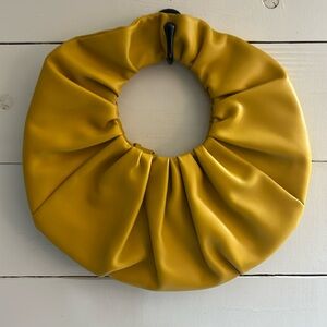 Mansur Gavriel mustard yellow leather tote.